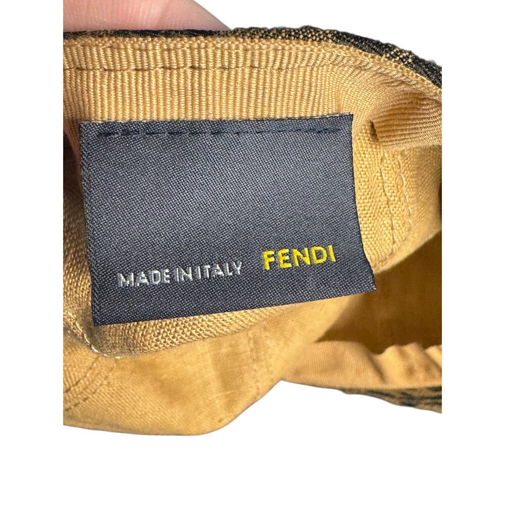 Fendi Selleria FF Canvas Baseball Cap w/Leather Accents Size XL - Picture 12 of 14